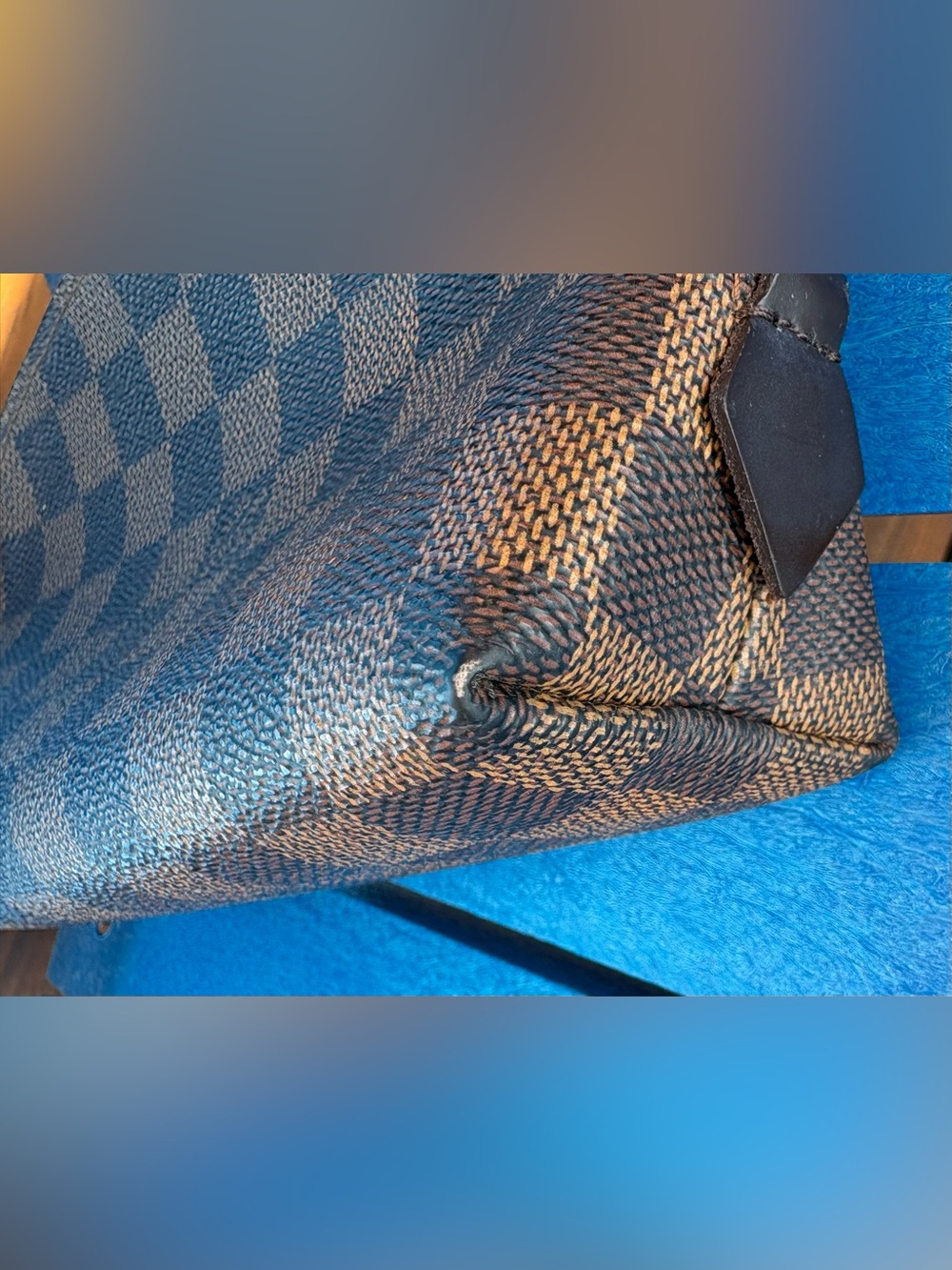 LV Damier Ebene Canvas Pouch with Gold - Picture 5 of 14